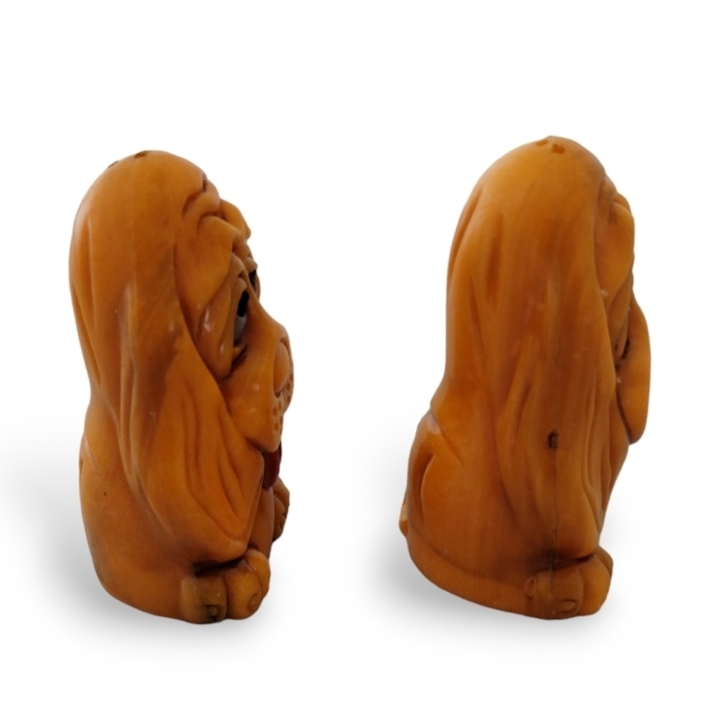 Mid-Century Bloodhound Celluloid Salt and Pepper Shakers - Picture 4 of 7